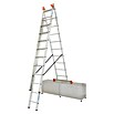 Krause Monto Sprossen-Mehrzweckleiter (Arbeitshöhe: 7,65 m, 3 x 10 Sprossen, Treppenfunktion, Aluminium)