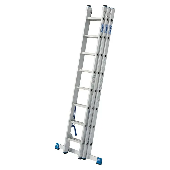 Krause Stabilo Mehrzweckleiter - Anzahl Tritte: 24 Stk., Arbeitshöhe: 6,05 m, Belastbarkeit: 150 kg, Aluminium - Aluminium-Mehrzweckleiter von Krause für vielfältige Anwendungen im Innen- und Außenbereich. Robust und langlebig.