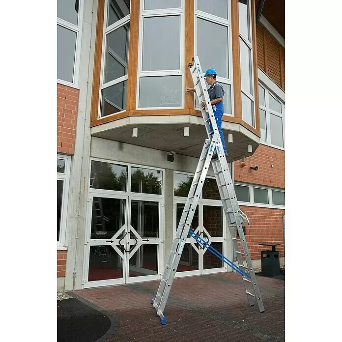 Krause Stabilo Mehrzweckleiter - Anzahl Tritte: 36 Stk., Arbeitshöhe: 9,3 m, Belastbarkeit: 150 kg, Aluminium - Anwendungsbeispiel
