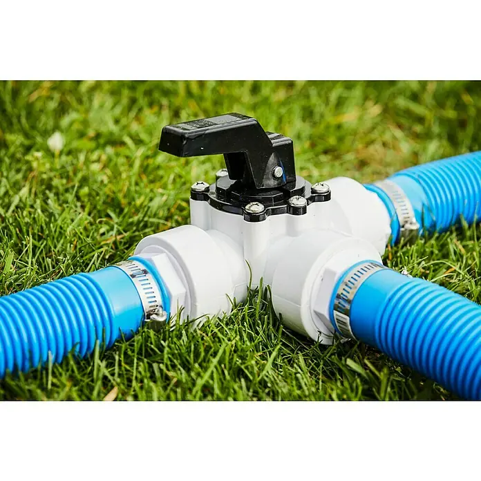 Zelsius Pool Bypass Set 12-teilig | Universal 3 Wege Ventil für Wärmepumpe Poolheizung Solarheizung | Absperrhahn Schlauchtüllen 32/38 mm Rohrschellen T-Stück Abdichtband
