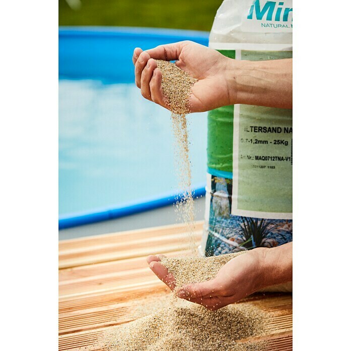 Min2C Aquasil-Filtersand0,7 mm - 1,2 mm, 25 kg Use Shot