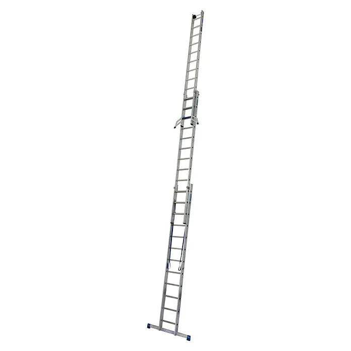 Krause Stabilo Mehrzweckleiter +S - Anzahl Tritte: 36 Stk., Arbeitshöhe: 9,1 m, Aluminium - Aufnahme einer ausziehbaren Aluminiumleiter, die sich für verschiedene Höhen eignet und durch ihre robuste Bauweise hohe Stabilität bietet.