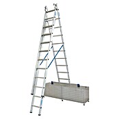 Krause Stabilo Sprossen-Mehrzweckleiter (Arbeitshöhe: 7,65 m, 3 x 10 Sprossen, Treppenfunktion, Aluminium)