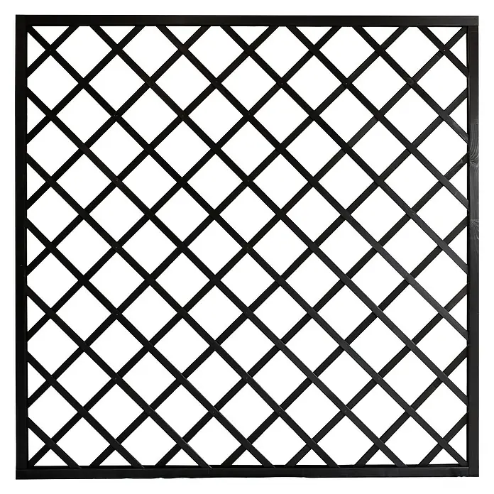 Andrewex Rankgitter Nancy - 180 x 180 cm, Anthrazit - Dunkelbraunes quadratisches Lattenrost aus Holz, ideal als dekoratives Gartenelement und Sichtschutz für Pflanzen.