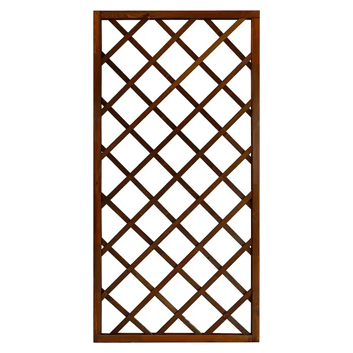 Andrewex Rankgitter Nancy - 90 x 180 cm, Braun - Braune Holzgitterwand mit Rautenmuster, ideal für Garten oder Terrasse, bietet Sichtschutz und ist dekoratives Element.