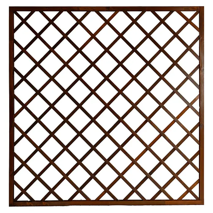 Andrewex Rankgitter Nancy - 180 x 180 cm, Braun - Holzspalier mit rautenförmigen Öffnungen für den Garten. Das dunkle Holz verleiht dem Spalier eine rustikale Optik.