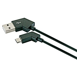 Schwaiger USB-oplaadkabel Micro B (Zwart, Lengte: 1,2 m)