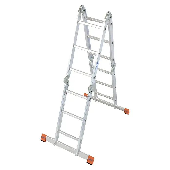 Krause Monto Mehrzweckleiter MulitMatic - Anzahl Tritte: 12 Stk., Arbeitshöhe: 4,4 m, Aluminium - Eine vielseitige, silberfarbene Mehrzweckleiter von Krause, ideal für verschiedene Aufgaben im Haushalt und Gewerbe.
