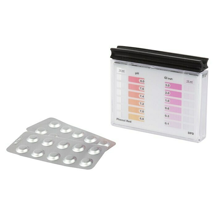Chlor- & pH-Testgerät (3-tlg., Geeignet für: Wasseranalyse)