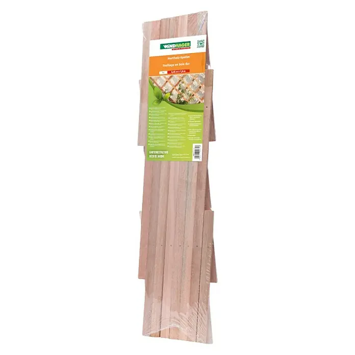 Windhager Faltspalier - B x H: 180 x 120 cm, Holz, Natur - Eine Holzspalier-Verpackung von Windhager, ideal für die Gartengestaltung. Das Produkt ist in Folie verpackt und bereit für den Einsatz.