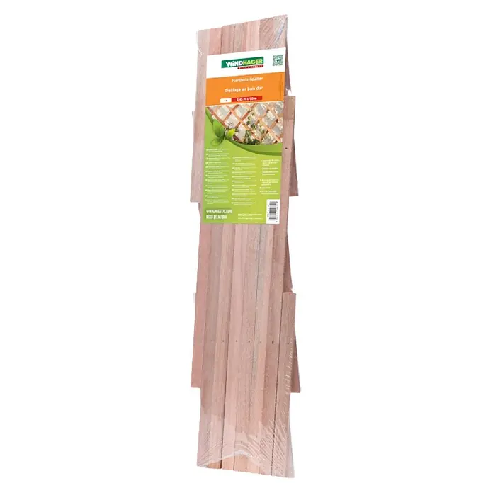 Windhager Faltspalier - 180 x 120 cm, Holz, Natur - Eine Holzspalier-Verpackung von Windhager, ideal für die Gartengestaltung. Das Produkt ist in Folie verpackt und bereit für den Einsatz.