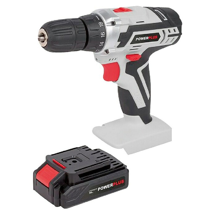 PowerPlus Taladro atornillador de batería POWC1061 (16 V, 1 batería, 1,3 Ah, Número de revoluciones de marcha en vacío: 400 r.p.m. - 1.400 r.p.m.)