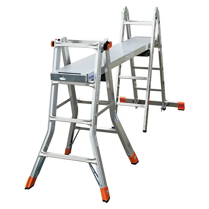 Krause Monto Teleskopleiter TeleMatic - Anzahl Tritte: 16 Stk., Arbeitshöhe: 5 m, Aluminium - Krause Arbeitsplattform mit verstellbaren Leitern. Robustes Aluminiumdesign für sicheres Arbeiten in verschiedenen Höhen.