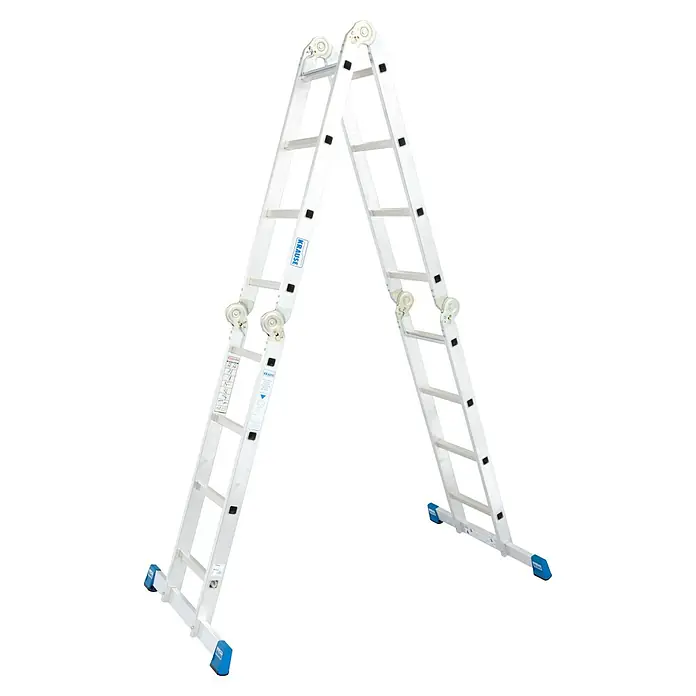 Krause Stabilo Mehrzweckleiter - Anzahl Tritte: 16 Stk., Arbeitshöhe: 5,5 m, Aluminium - Eine vielseitige Krause Mehrzweckleiter in A-Form. Ideal für verschiedene Arbeiten im Innen- und Außenbereich, bietet Stabilität und Flexibilität.