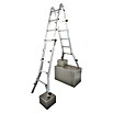 Sprossen-Gelenk-Teleskopleiter (Arbeitshöhe: 6,05 m, 4 x 5 Sprossen, Treppenfunktion, Aluminium)