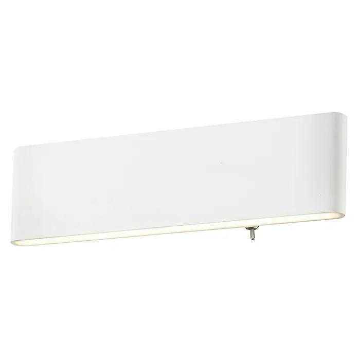 Globo LED-Wandleuchte SIEGFRIED - B x H: 29,5 x 8 cm, 12 W, Weiß, Warmweiß - Ein elegantes, rechteckiges Wandlicht in Weiß. Die sanfte Beleuchtung betont die moderne Form und das schlichte Design.