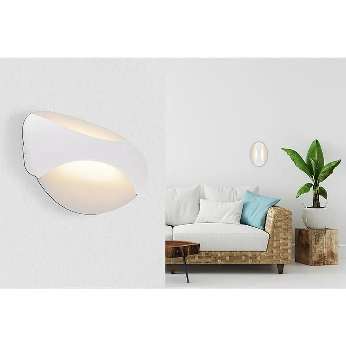 Globo LED-Wandleuchte ALEXANDRA - 6 W, Weiß, Warmweiß - Moderne LED-Wandleuchte in Weiß, ideal für stimmungsvolle Beleuchtung im Innenbereich. Stilvolles Design, das sich gut in Wohnräume integriert.