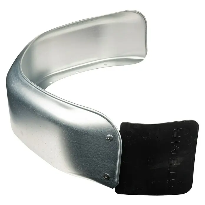 Stema Anhänger-Kotflügel - Rechts, Material: Stahlblech - Schutzblech aus Metall mit schwarzer Kunststoffklappe. Ideal zur Montage an Fahrrädern oder Anhängern, um Spritzwasser zu verhindern.