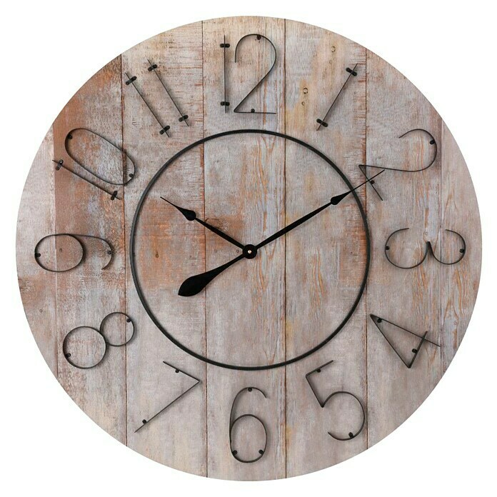 Reloj de pared redondo Vintage (Marrón, Diámetro: 88 cm)