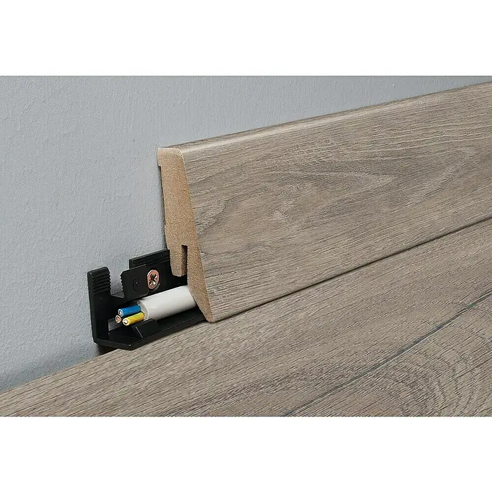 MyStyle Sockelleiste K58 C Rutherford Oak - 260 cm x 18 mm x 58 mm, MDF - Sockelleiste mit Kabelkanal zur einfachen und diskreten Verlegung von Stromkabeln im Wohnbereich. Ideal für Renovierungen.