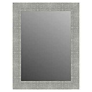 Espejo con marco Cuadraditos (64 x 84 cm, Plateado)