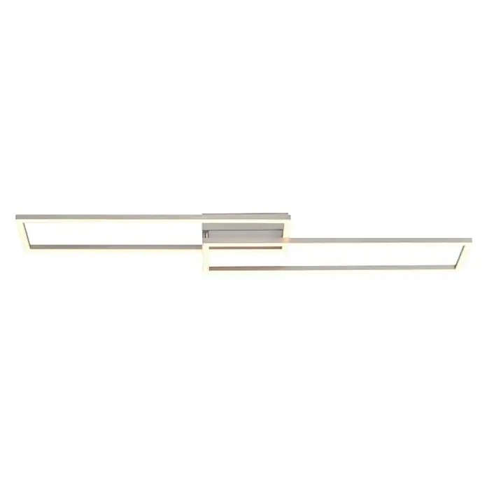 Just Light Plafón LED Iven - 35 W, L x An x Al: 22 x 92,4 x 7 cm, Níquel, Blanco, Blanco frío - Lámpara de techo LED moderna con un diseño entrelazado, ideal para espacios de vida contemporáneos.
