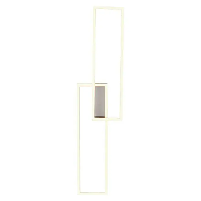 Just Light Plafón LED Iven - 35 W, L x An x Al: 22 x 92,4 x 7 cm, Níquel, Blanco, Blanco frío - Lámpara de pared LED moderna con dos rectángulos entrelazados, creando un diseño de iluminación elegante y minimalista.