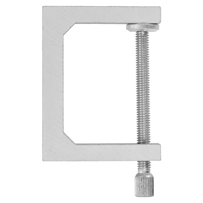 Bessey Schraubzwinge AM 4 - Spannweite: 47 mm, Ausladung: 34 mm - Nahaufnahme einer silbernen Schraubzwinge, ein unverzichtbares Werkzeug für Handwerker und Heimwerker, das Präzision und Haltbarkeit vereint.