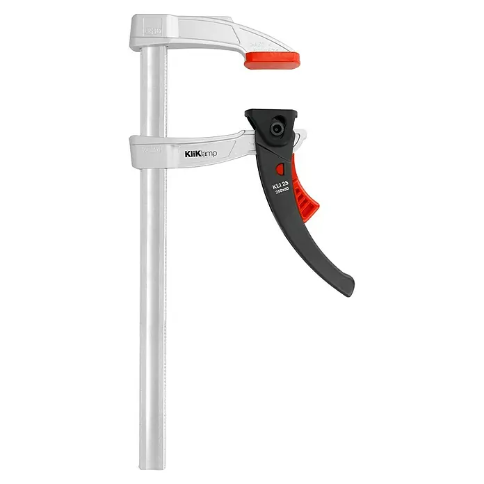 Bessey Hebelzwinge KliKlamp KLI 25 - Spannweite: 250 mm, Spannkraft: 1.200 N, Ausladung: 80 mm - KliKlamp Schnellspannzwinge: Einhandbedienung, präzise, schonend. Ideal zum Fixieren von Werkstücken. Robust und zuverlässig für Werkstattarbeiten.
