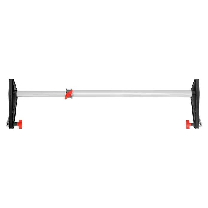 Bessey Türfuttermontagestrebe TMS - Spannweite: 560 mm - 1.010 mm - Eine verstellbare Spannstange mit schwarzen Endstücken und einem roten Verstellmechanismus in der Mitte, ideal zum Spannen zwischen zwei Flächen.