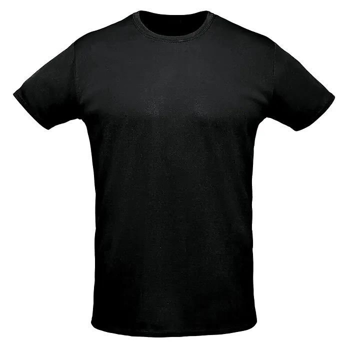 Camiseta Coolwork - M, Negro - Camiseta negra de manga corta con cuello redondo. Un básico versátil para el día a día, ideal para estampados personalizados.