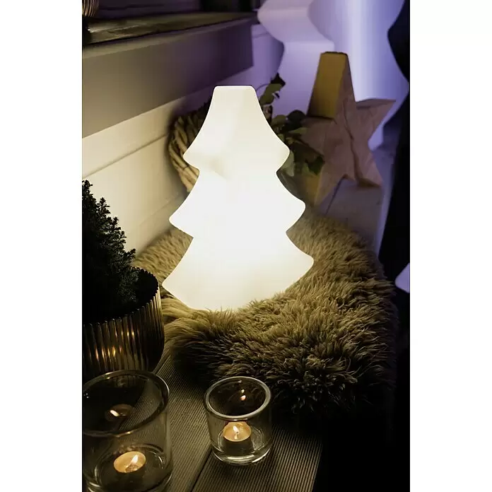 8 Seasons Design Shining Weihnachtsleuchte Tree - 9 W, Weiß, L x B x H: 10 x 28 x 28 cm - Stimmungsaufnahme