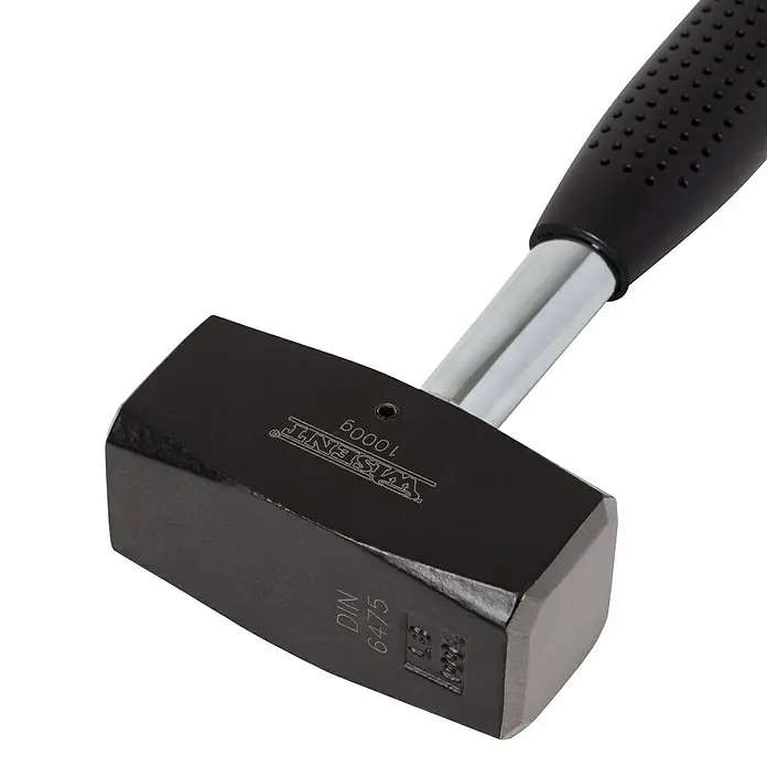 Wisent Mazo - 1.000 g, Acero, Mango de acero - Primer plano de un martillo de cara blanda WISENT negro con mango. Ideal para trabajos precisos sin dañar el material.