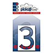 Pickup 3D Home Huisnummer (Hoogte: 6 cm, Motief: 3, Wit, Kunststof, Zelfklevend)