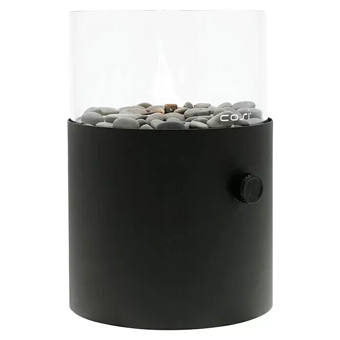 Gaslaterne Cosiscoop XL - Black, Ø x H: 20,5 x 30,5 cm - Diagonale Ansicht