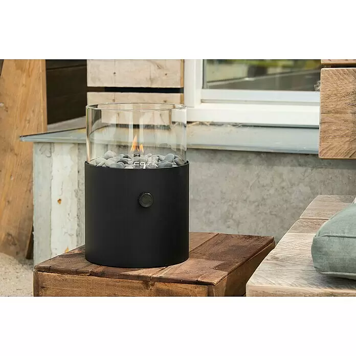 Gaslaterne Cosiscoop XL - Black, Ø x H: 20,5 x 30,5 cm - Stimmungsaufnahme