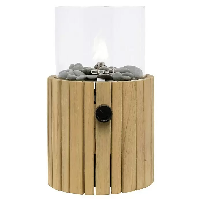 Gaslaterne Cosiscoop Timber - Holz, Ø x H: 18,5 x 30 cm, Rund - Vorderansicht