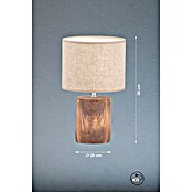 Fischer & Honsel Tischleuchte Malik (40 W, L x B x H: 4,5 x 14,8 x 12,5 cm, Holzfarben mit Struktur, Beige, E14) | BAUHAUS