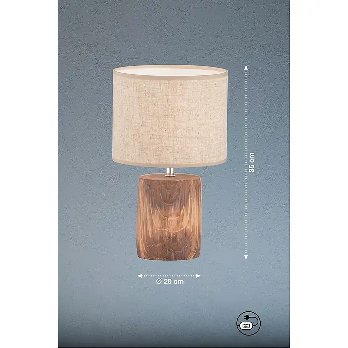 Fischer-Honsel Malik Tafellamp Hout donker 50587