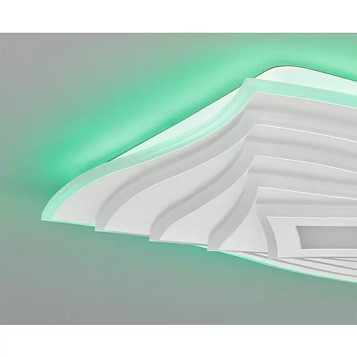 Fischer & Honsel LED-Deckenleuchte Hero - 50 W, L x B x H: 50 x 50 x 7,6 cm, Weiß, Mehrfarbig - Detailaufnahme