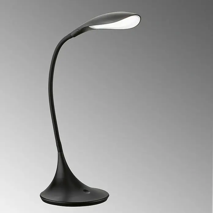 Fischer & Honsel Tischleuchte Nil - 4,5 W, L x B x H: 40 x 17 x 37,5 cm, Schwarz - Elegante schwarze Schreibtischlampe mit flexiblem Hals und modernem LED-Design für optimale Beleuchtung.
