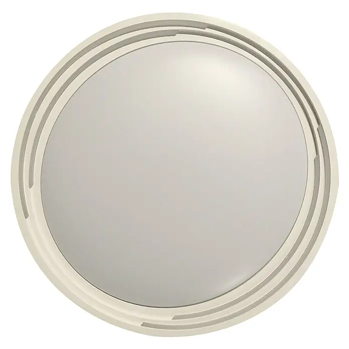 Fischer & Honsel Deckenleuchte rund Dua - 22 W, Ø x H: 430 mm x 7,5 cm, Weiß - Eine moderne, runde LED-Deckenleuchte mit einem dreistufigen, beigen Rahmen und einer weichen, diffusen Beleuchtung für Innenräume.