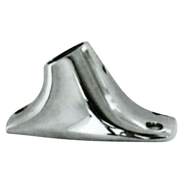 Soporte de mástil de bandera - Diámetro: 20 mm, Acero inoxidable - Primer plano de un soporte de barandilla de barco cromado pulido, que garantiza calidad y durabilidad para su embarcación.