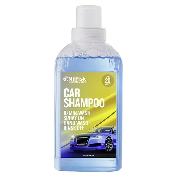 Nilfisk Detergente para automóvil - 500 ml - Una botella de champú para coches Nilfisk, que ofrece hasta 20 lavados, ideal para el cuidado y la limpieza del coche con una aplicación sencilla.