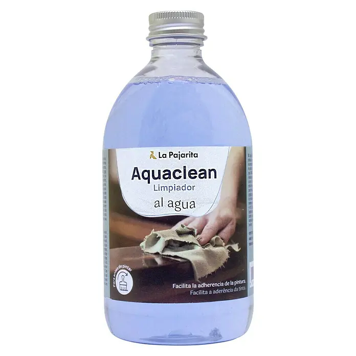 La Pajarita Limpiador Aquaclean - 500 ml - Bote de limpiador Aquaclean de La Pajarita, un limpiador al agua para la preparación de superficies antes de pintar. Facilita la adherencia de la pintura.