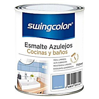 swingcolor Esmalte para azulejos Cocinas y baños (Azul cielo, 750 ml, Brillante)