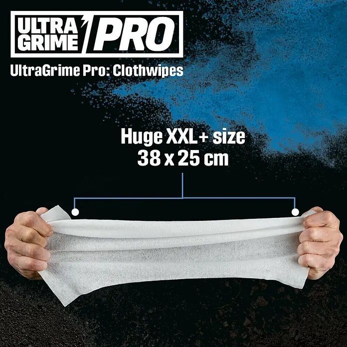 Feuchte Reinigungstücher Ultra Grime - 100 Stk. - UltraGrime Pro Reinigungstücher im XXL+ Format (38 x 25 cm) für eine gründliche Reinigung.