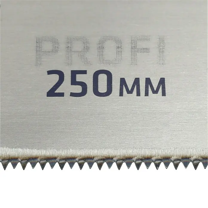 Wisent Feinsäge - Blattlänge: 250 mm, Form Griff: Gerade - Nahaufnahme einer Profi-Handsäge mit einer Länge von 250 mm, die für präzise Holzarbeiten und professionelle Projekte geeignet ist.
