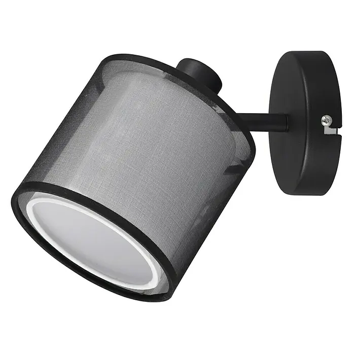 Trio Leuchten Burton Deckenstrahler - 28 W, L x B x H: 18,5 x 12,5 x 19,5 cm, Schwarz-matt, E14, 1 Stk. - Moderne Wandleuchte mit schwarzem Netzstoff-Schirm und matter, schwarzer Halterung. Stilvolle Beleuchtung für jeden Raum.