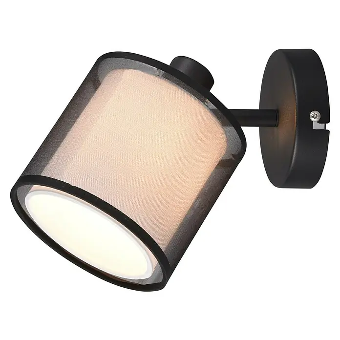Trio Leuchten Burton Deckenstrahler - 28 W, L x B x H: 18,5 x 12,5 x 19,5 cm, Schwarz-matt, E14, 1 Stk. - Moderne schwarze Wandleuchte mit zylindrischem Schirm und warmem Lichtschein, ideal für stilvolle Akzente im Innenraum.